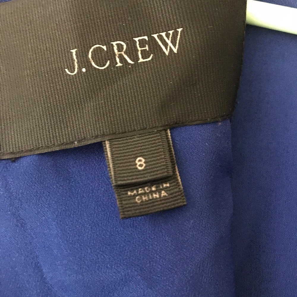 J. Crew Cobalt Blue Lace A-Line Long Sleeve Dress - Picture 5 of 7